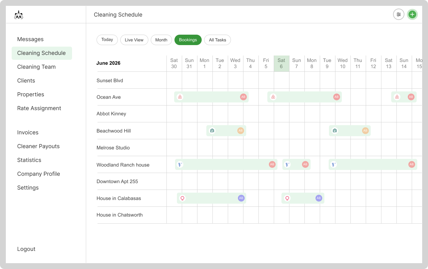 MopPanda recurring schedule